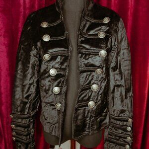 NEW Black Velvet Free People Marching Band Jacket M